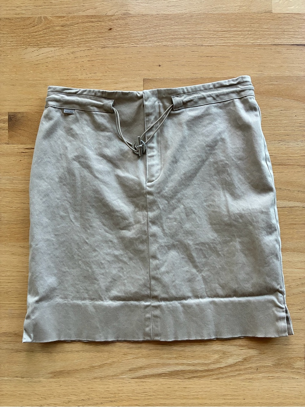 Rare Tartan Tag Ralph Lauren Skirt Sz 2 Khaki Y2K Gorpcore Toggle Drawstring